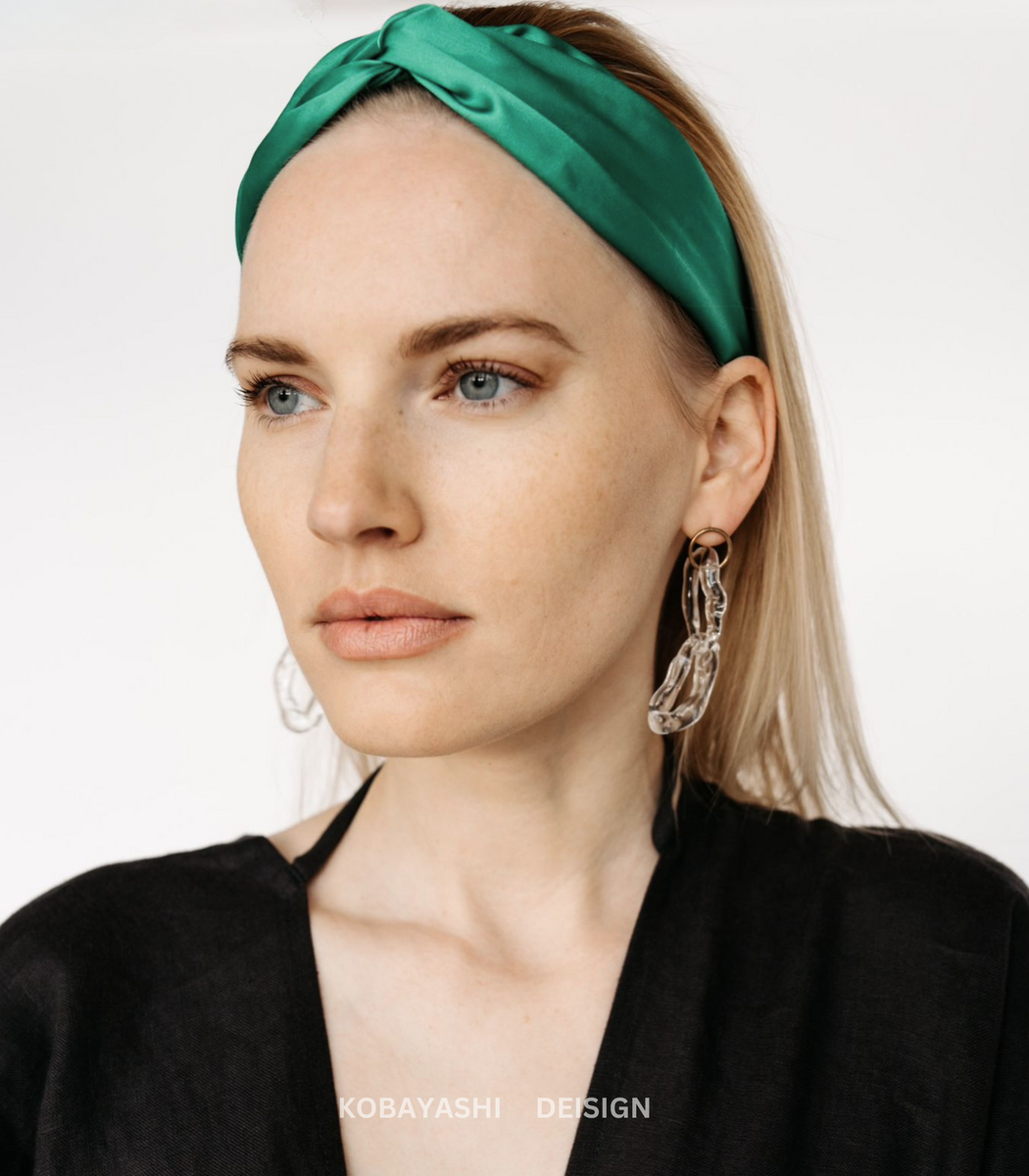 KNITTED HEADBAND WITH SILK SCARF ZIBA ZIBA main image 1