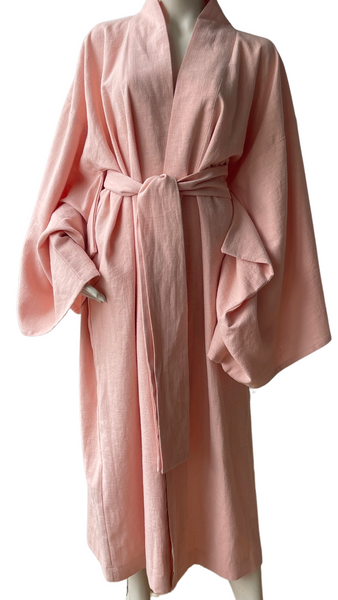 Long linen kimono robe