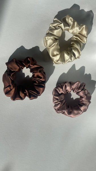 M size silk scrunchie SET of 3