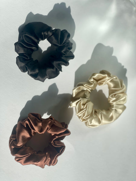 M size silk scrunchie SET of 3