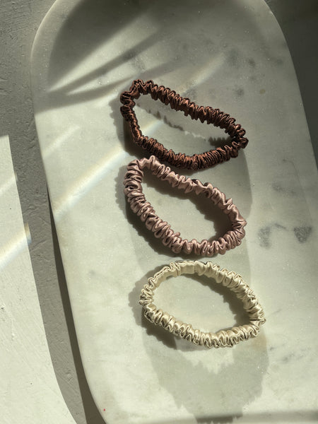 Mini XS Silk hair tie SET of 3