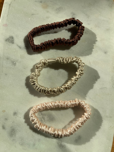 Mini XS Silk hair tie SET of 3