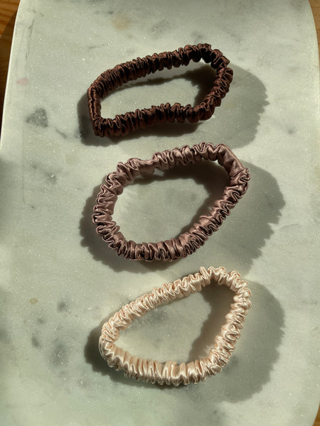 Mini XS Silk hair tie SET of 3