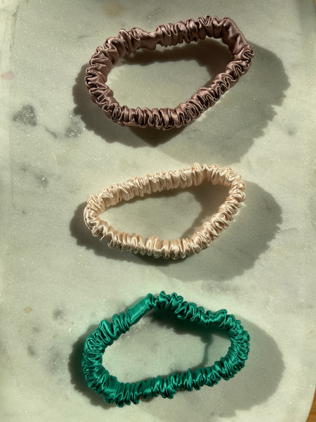 Mini XS Silk hair tie SET of 3