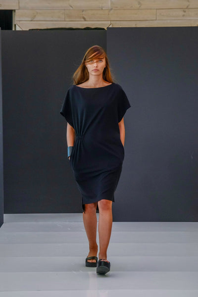 Black Dress With a Side Gathering