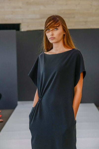 Black Dress With a Side Gathering