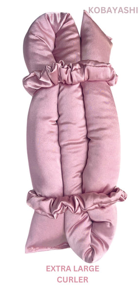 <img alt="ekstra liels zīda matu rulls lokotājs ar lentām, jumbo extra large  heatless curler"