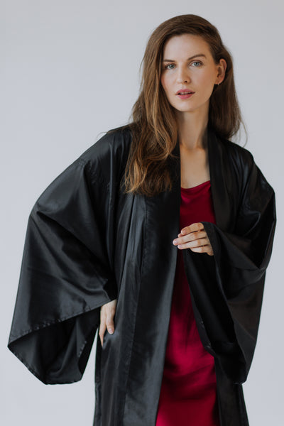 100% Mulberry Zīda Kimono Halāts – Roku Darbs | Viens Izmērs Der Vairumam