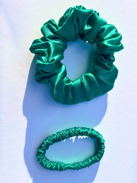 100% Mulberry silk scrunchie XS  Mini and M  size hair ties SETS