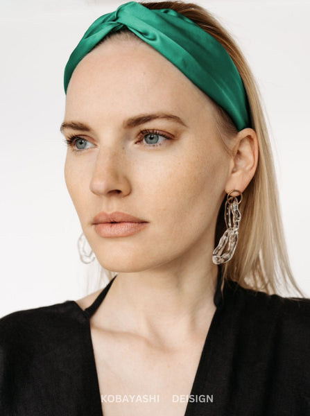 Twist knot  Mulberry Silk headband. Zīda matu lenta