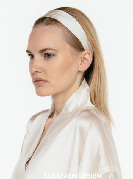 Zīda matu lente, Narrow Mulberry  silk  headband, dabīgā zīda matu lenta Pure Silk Headband | 100% Mulberry Silk | Narrow ivory white Silky Headband | Hair Wrap | No hair damage | Silk hairband for Edges | Protective Silk Headband Bridesmaid Gift