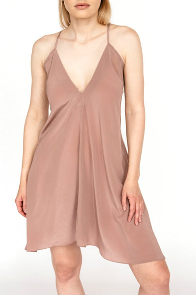 Black Pure Mulberry silk crepe slip nightdress, one size