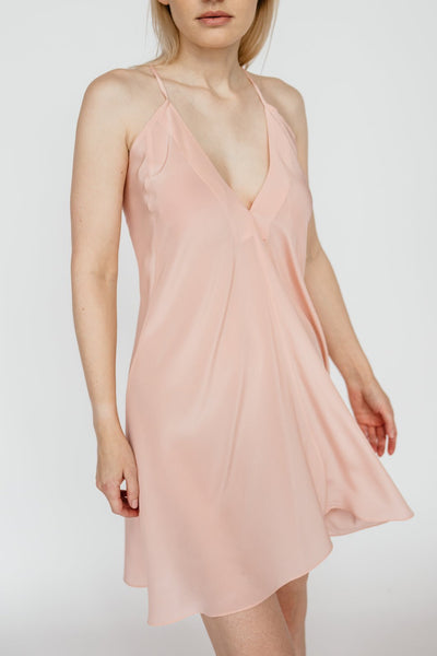 Black Pure Mulberry silk crepe slip nightdress, one size