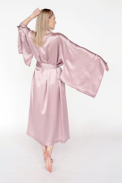 100%  Mulberry Zīda Kimono Halāts – Roku Darbs | Viens Izmērs Der Vairumam