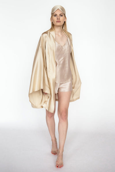 Īss  Mulberry Zīda Kimono Halāts – Roku Darbs | Viens Izmērs Der Vairumam