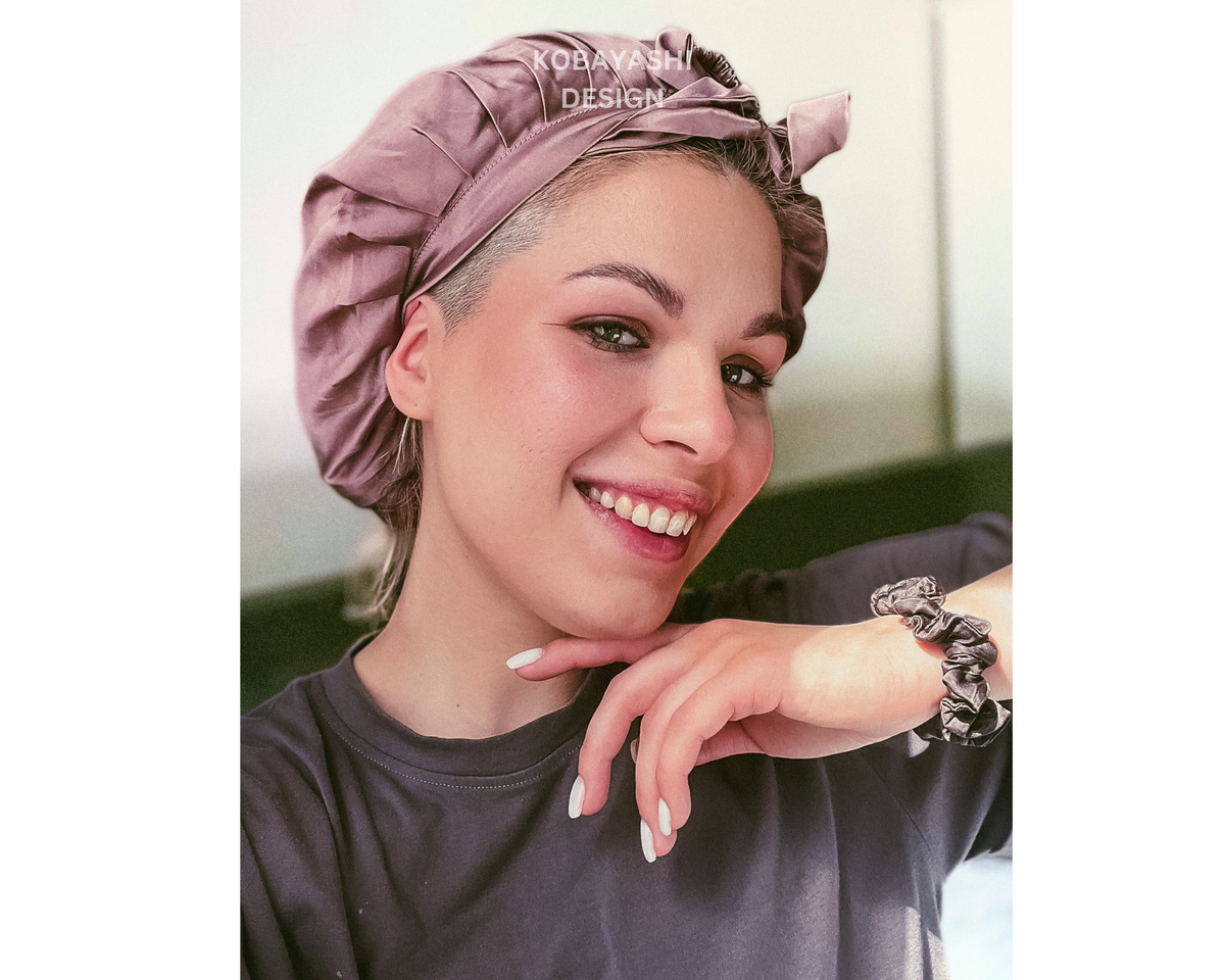 Bonnet Silk Hair Cover Soft Silk Bedazzled Hair Bonnet Mulberry