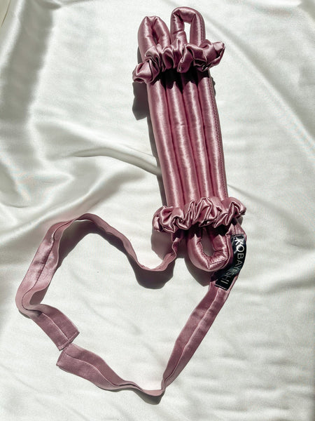 <img alt="mini mazs zīda matu rulls lokotājs ar lentām , small mini overnight silk heatless curler"