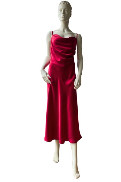PRE-ORDER – Pure Mulberry Silk Slip Dress with Cowl Neck