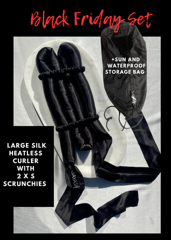 Black friday  zīda matu ruļla komplekts  silk heatless curler set set 