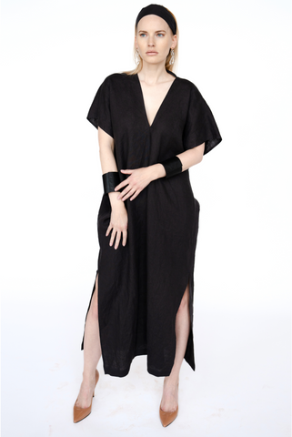 Linen Kaftan Dress/ one size/Zero Waste