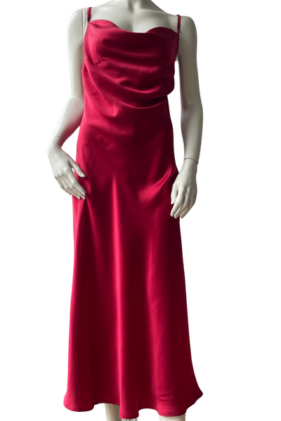 PRE-ORDER – Pure Mulberry Silk Slip Dress with Cowl Neck