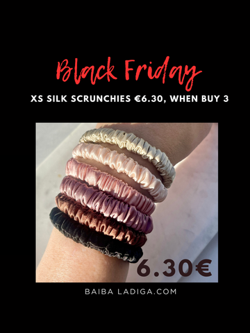 Mini XS Silk hair tie SET of 3