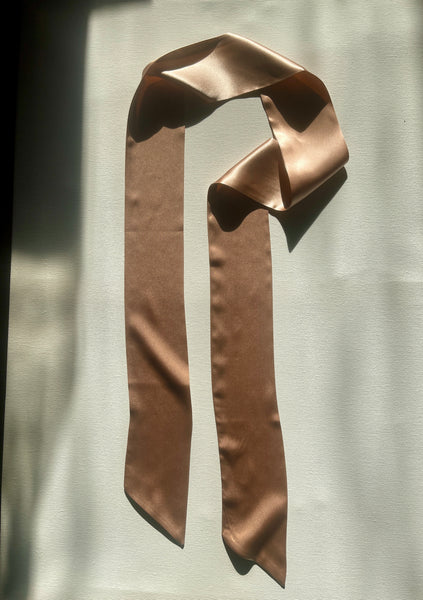 100% Mulberry Silk hair neck and hair ribbon scarf