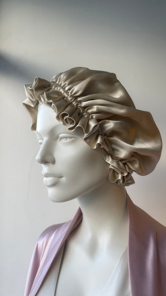 Divpusēja Mulberry zīda matu miega cepure- turbāns, divslāņu