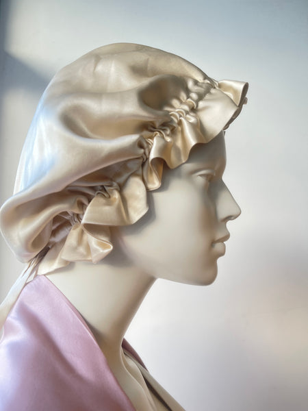 Divpusēja Mulberry zīda matu miega cepure- turbāns, divslāņu