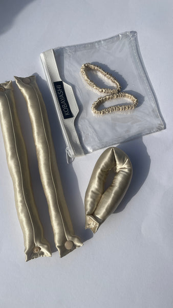 BLOWOUT rollers BLONDE. Silk heatless rods with snap buttons, MULTIWAY USE