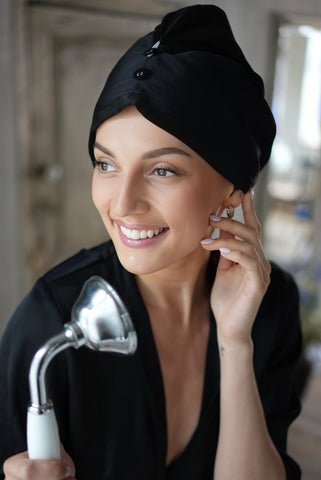 Reversible Mulberry Silk Hair Drying Towel /Double sided Turban