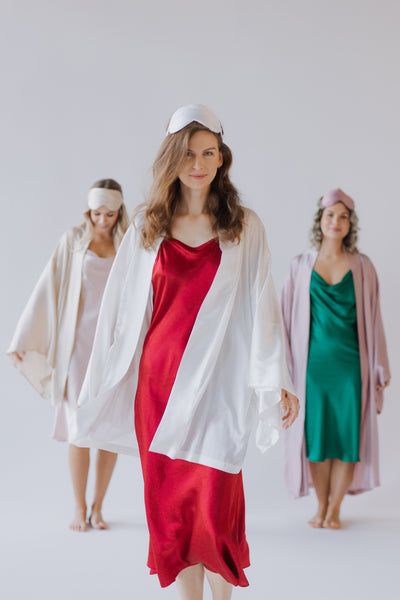 PRE-ORDER – Pure Mulberry Silk Slip Dress with Cowl Neck