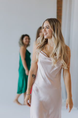PRE-ORDER – Pure Mulberry Silk Slip Dress with Cowl Neck