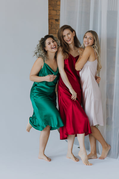 PRE-ORDER – Pure Mulberry Silk Slip Dress with Cowl Neck