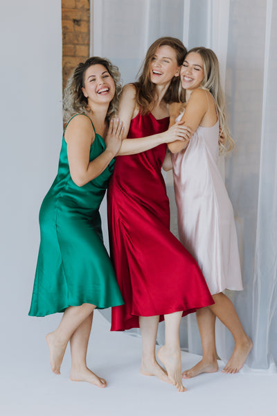 PRE-ORDER – Pure Mulberry Silk Slip Dress with Cowl Neck
