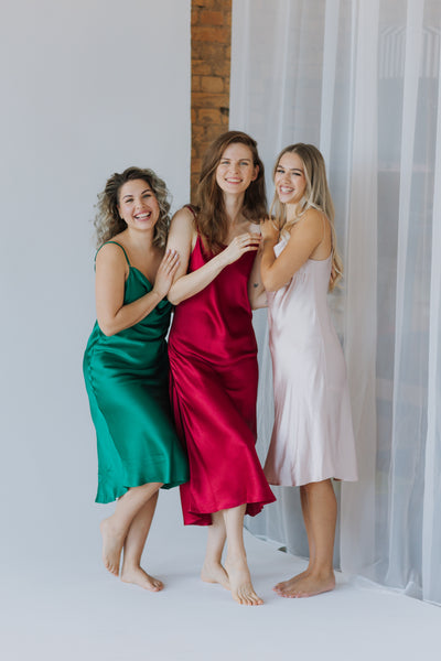 PRE-ORDER – Pure Mulberry Silk Slip Dress with Cowl Neck