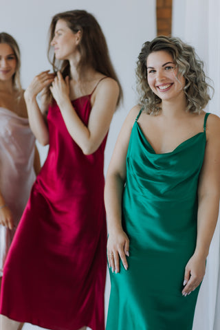 PRE-ORDER – Pure Mulberry Silk Slip Dress with Cowl Neck (Copy)
