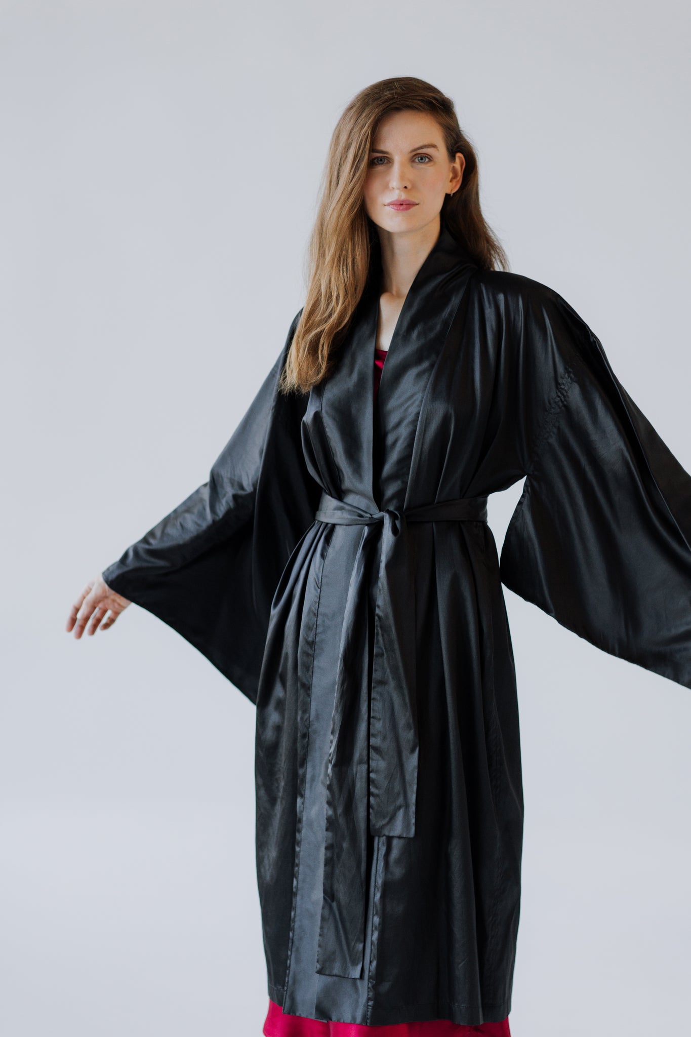 100% Mulberry Silk Kimono Robe – Handmade Luxury | One Size Fits Most