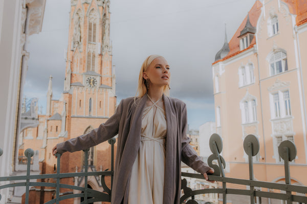 Minimalist Long Linen Jacket