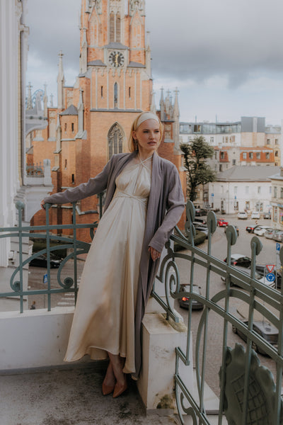 Minimalist Long Linen Jacket