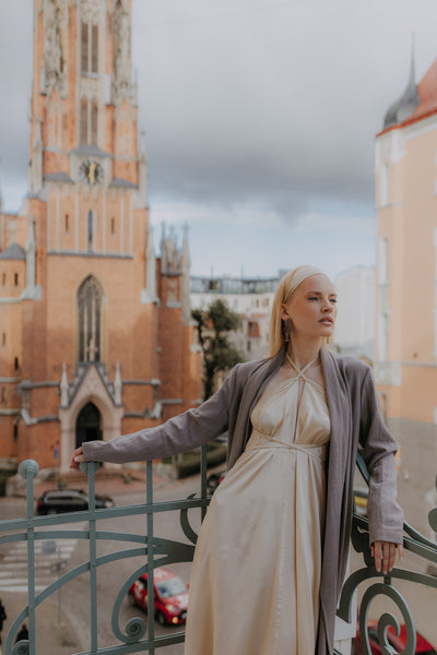 Minimalist Long Linen Jacket