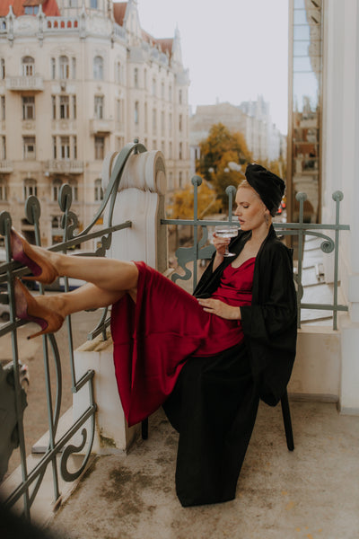 Pure Mulberry Silk Slip Dress with Cowl Neck