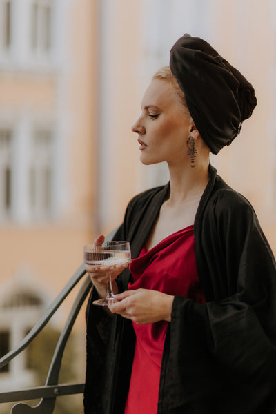 Reversible Mulberry Silk Hair Drying Towel /Double sided Turban