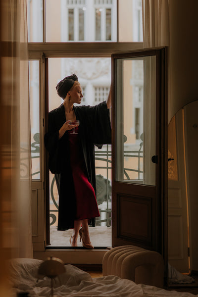 Garš lina kimono halāts, japāņu stila