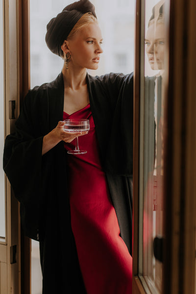 Pure Mulberry Silk Slip Dress with Cowl Neck