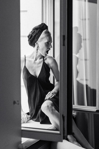 Reversible Mulberry Silk Hair Drying Towel /Double sided Turban