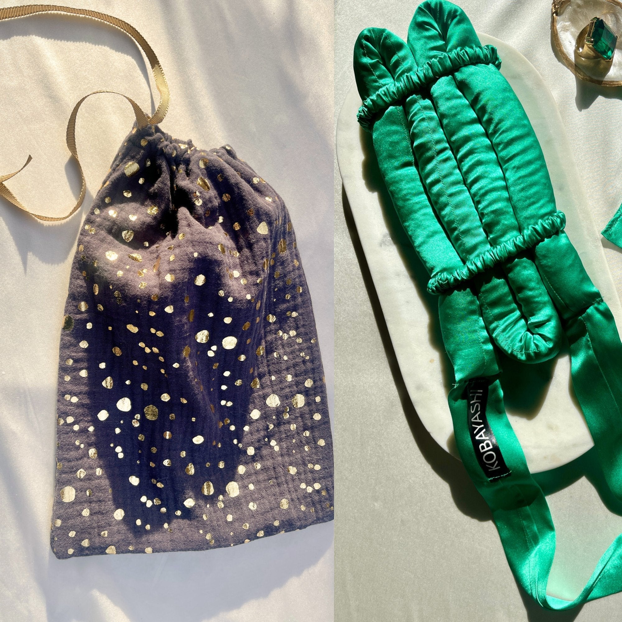 DĀVANU KOMPLEKTS viņai -LIELS DABĪGĀ ZĪDA matu rullis ar lentām+ 2 XS gumijas+dāvanu maisiņš+ matu sprādze