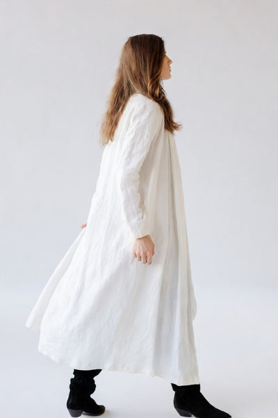 Minimalist Long Linen Jacket