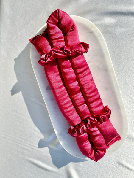 Large Heatless hair curler - Silk ribbon and Scrunchie hair curling set