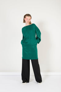 Rectangle  Sleeve Emerald Green Dress